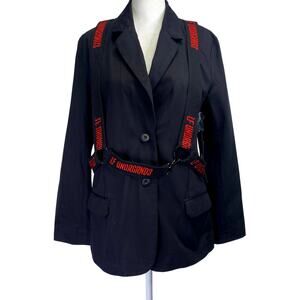 LF The Brand Undrgrnd3 Harness Blazer Black Red Utilitarian Streetwear Size 10